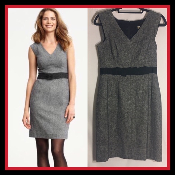NWOT BANANA REPUBLIC GRAY TWEED SHEATH DRESS 4